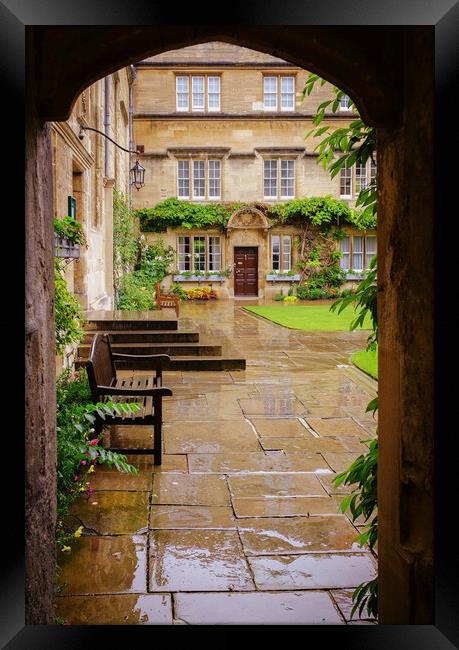 Jesus College Oxford Framed Print by Richard Downs
