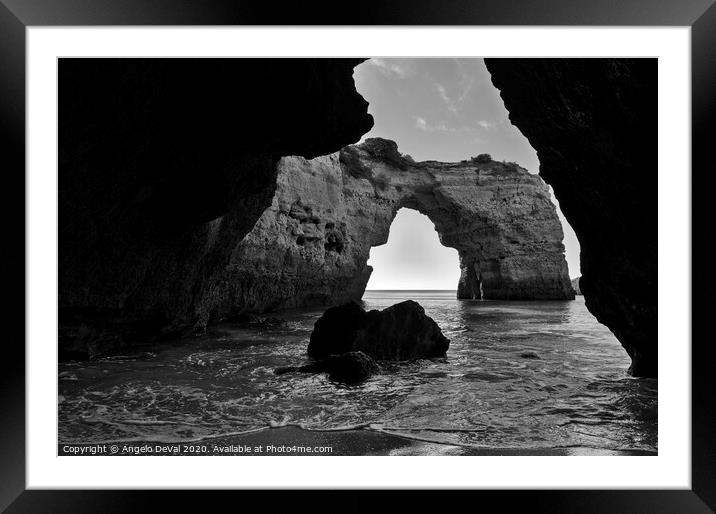 Natural Arch in Monochrome Framed Mounted Print by Angelo DeVal