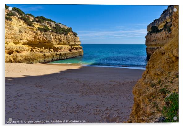 Tranquil Beach Scene in Algarve Acrylic by Angelo DeVal