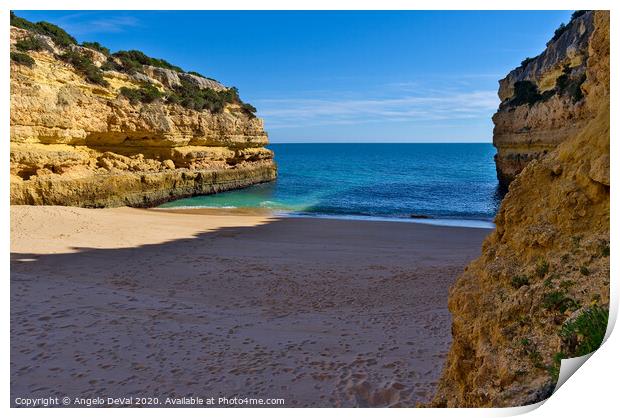 Tranquil Beach Scene in Algarve Print by Angelo DeVal