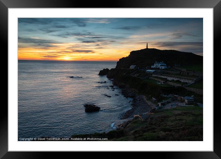 Sunset at Cape Cornwall Framed Mounted Print by David Tomlinson