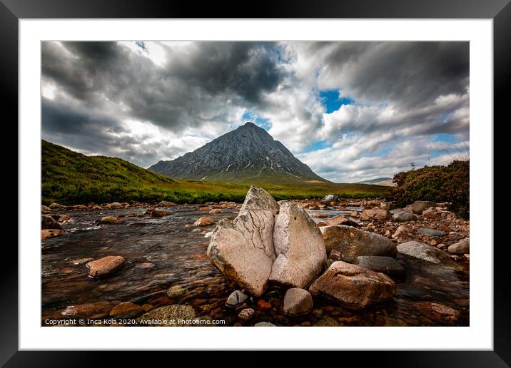 The River Etive and Buchaille Etive Mor Framed Mounted Print by Inca Kala