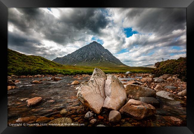The River Etive and Buchaille Etive Mor Framed Print by Inca Kala