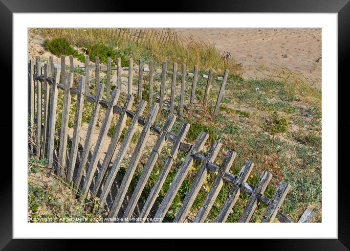 Dunes Fence in Algarve Beach Framed Mounted Print by Angelo DeVal