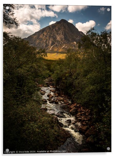 Up the River Towards Buchaille Etive Mor Acrylic by Inca Kala