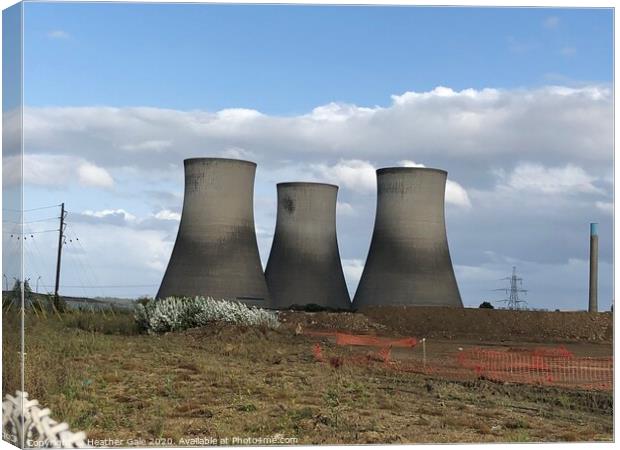 Here We Stand (for now) - Didcot Cooling Towers Canvas Print by Heather Gale