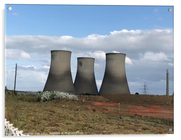 Here We Stand (for now) - Didcot Cooling Towers Acrylic by Heather Gale