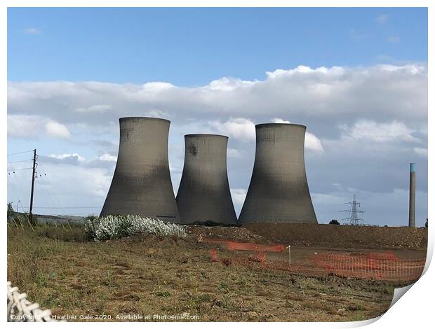 Here We Stand (for now) - Didcot Cooling Towers Print by Heather Gale