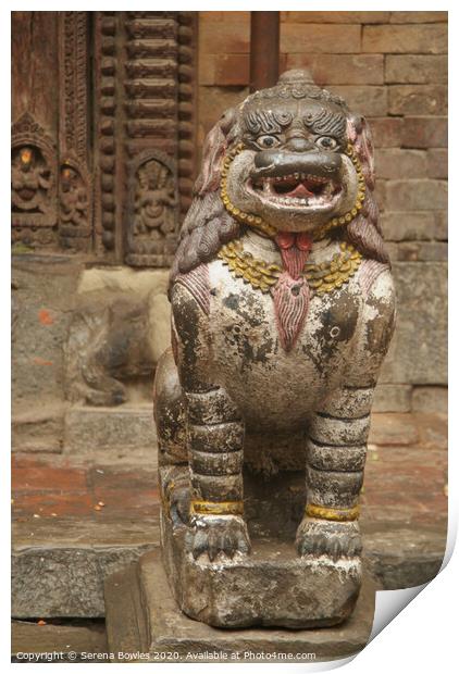 Fu Statue Kathmandu Print by Serena Bowles