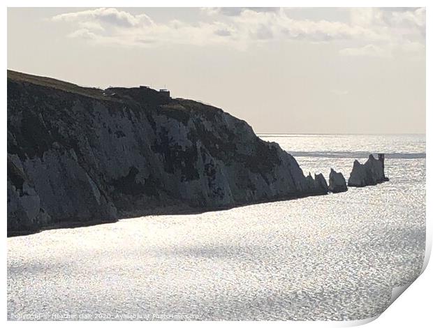 Jagged Rocks - The Needles on the Isle of Wight Print by Heather Gale
