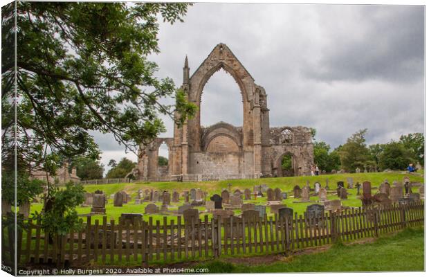 Echoes of Past Time: Bolton Abbey Ruins Canvas Print by Holly Burgess