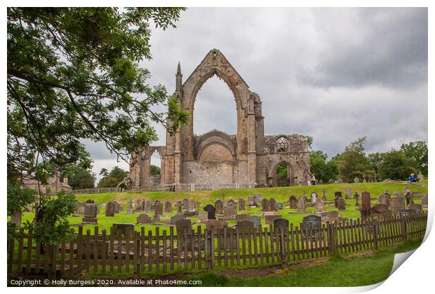 Echoes of Past Time: Bolton Abbey Ruins Print by Holly Burgess