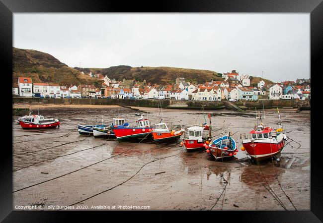 Staithes by the sea  Framed Print by Holly Burgess