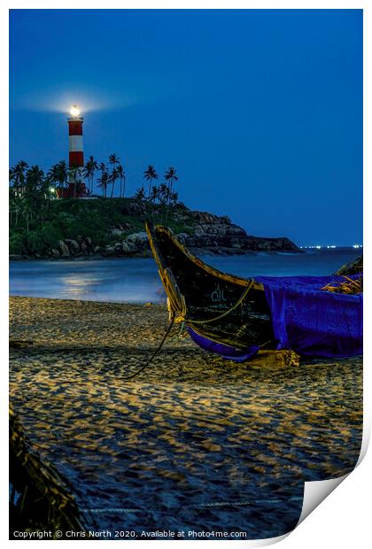 Kovalam Lighthouse, India Print by Chris North