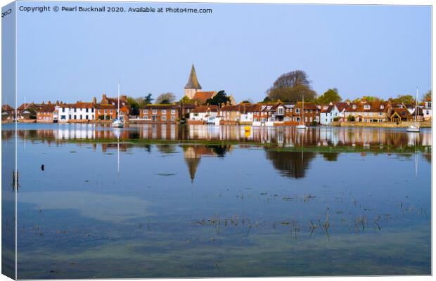 Bosham Reflections in Chichester Harbour Canvas Print by Pearl Bucknall