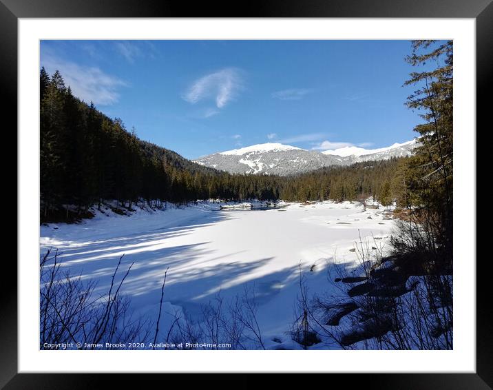 Frozen Caumasee Framed Mounted Print by James Brooks