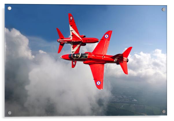 Red Arrows Close Pass Acrylic by David Stanforth