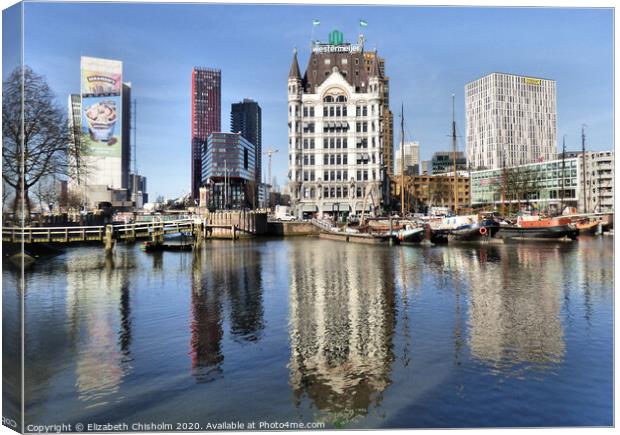 Rotterdam, the White House with reflections Canvas Print by Elizabeth Chisholm