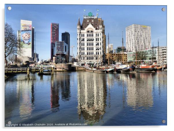 Rotterdam, the White House with reflections Acrylic by Elizabeth Chisholm