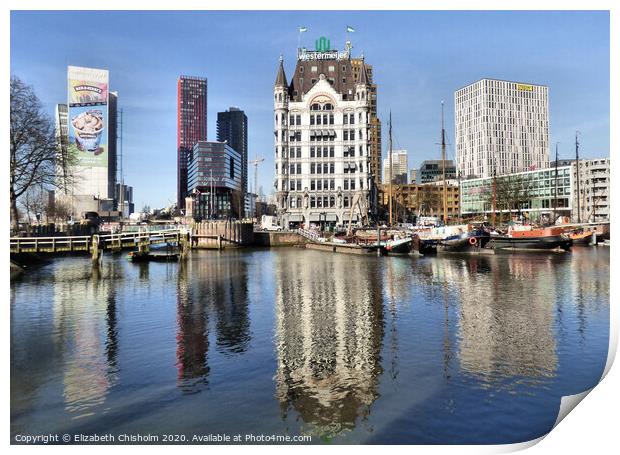 Rotterdam, the White House with reflections Print by Elizabeth Chisholm
