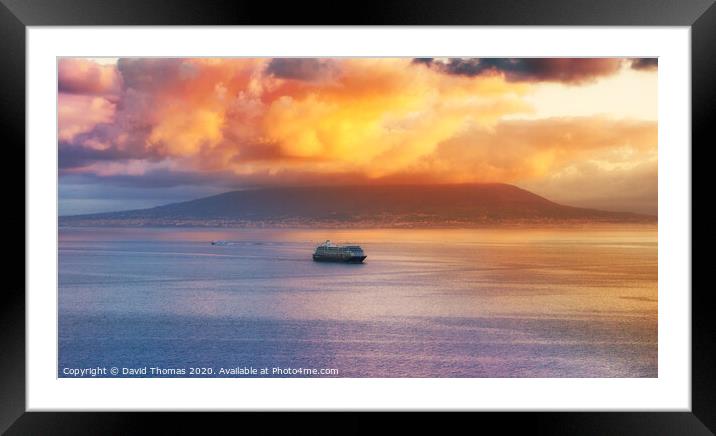  Majestic Sunrise Over The Bay Of Naples Framed Mounted Print by David Thomas
