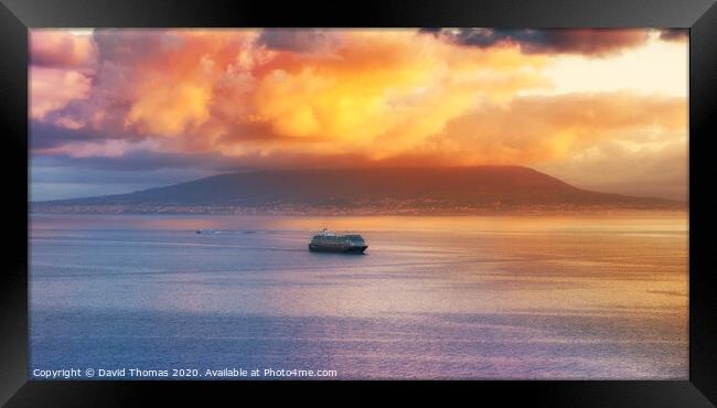  Majestic Sunrise Over The Bay Of Naples Framed Print by David Thomas