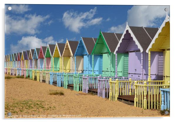 Mersea Beach Huts Essex Acrylic by Diana Mower