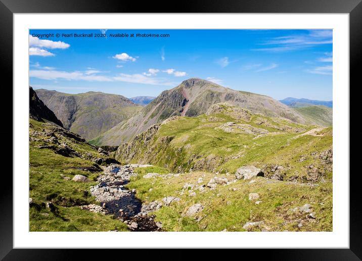 Piers Gill and Great Gable Lake District Framed Mounted Print by Pearl Bucknall