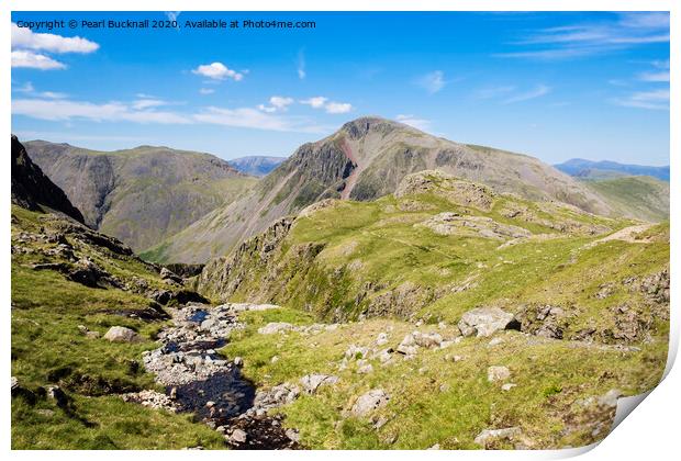 Piers Gill and Great Gable Lake District Print by Pearl Bucknall