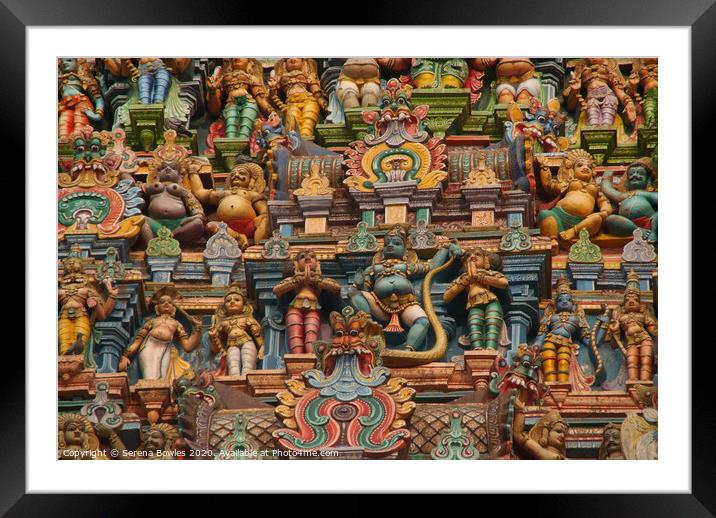 Meenakshi Temple Detail Framed Mounted Print by Serena Bowles