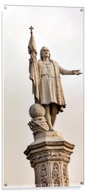 Columbus Statue Monument Plaza de Colon Madrid Spain Acrylic by William Perry