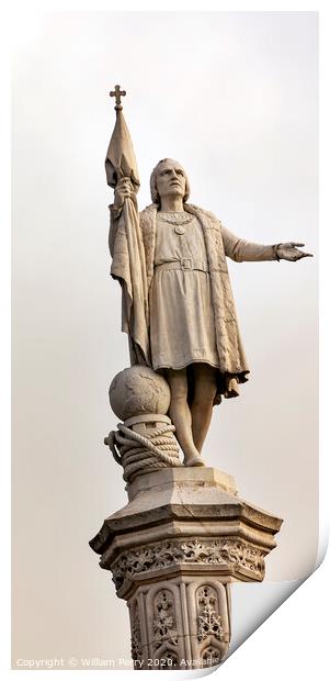 Columbus Statue Monument Plaza de Colon Madrid Spain Print by William Perry
