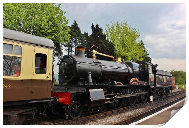  7820 Dinmore Manor Steam Locomotive Print by Susan Snow