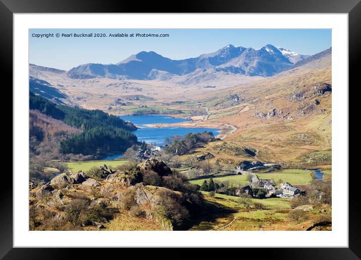 Scenic Snowdonia with Snowdon Horseshoe Framed Mounted Print by Pearl Bucknall