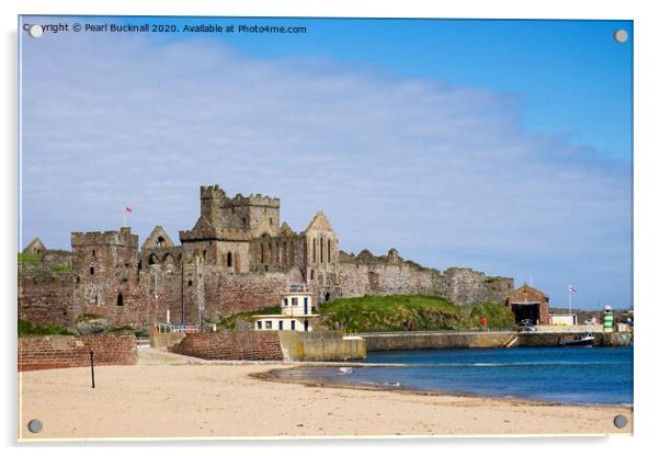 Peel castle Isle of Man Acrylic by Pearl Bucknall