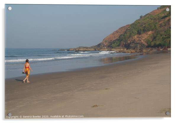 Paliem Beach Arambol Acrylic by Serena Bowles