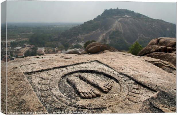 Carved Feet at Shravanabelagola Canvas Print by Serena Bowles