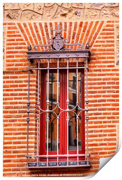 Window Casa de Cisneros Plaza de la Villa Madrid Spain Print by William Perry