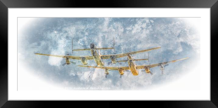 Lancaster Fly Past Framed Mounted Print by Tylie Duff Photo Art