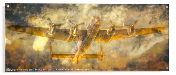 Lancaster Bomber In the Clouds Acrylic by Tylie Duff Photo Art