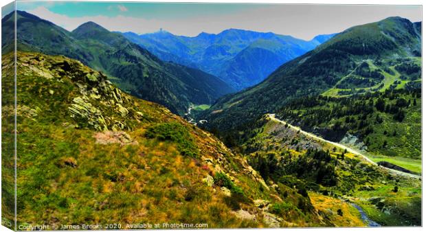 A Valley in Andorra Canvas Print by James Brooks