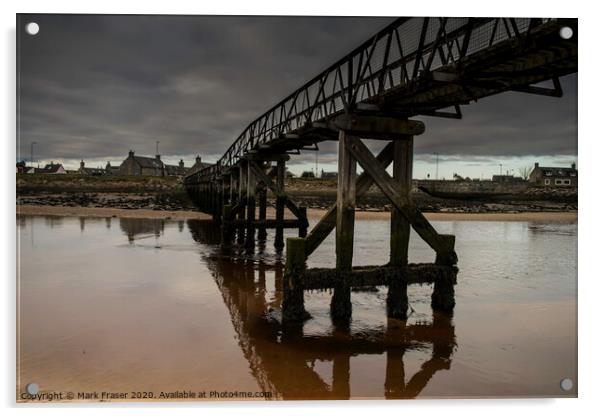Lossiemouth East Beach Bridge Acrylic by Mark Fraser