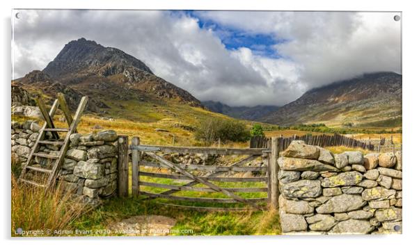 Gates to Tryfan East Snowdonia Acrylic by Adrian Evans