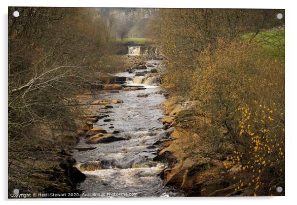 The River Swale and Wain Wath Force Acrylic by Heidi Stewart