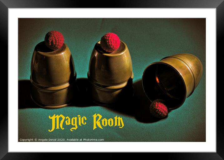 Magic Room Cups and Balls Framed Mounted Print by Angelo DeVal