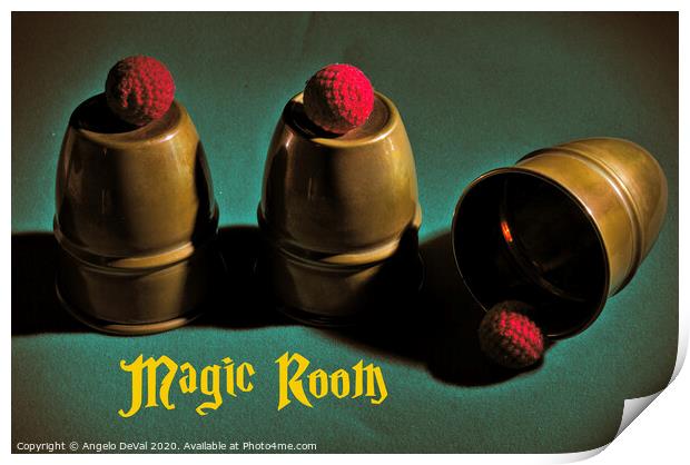 Magic Room Cups and Balls Print by Angelo DeVal