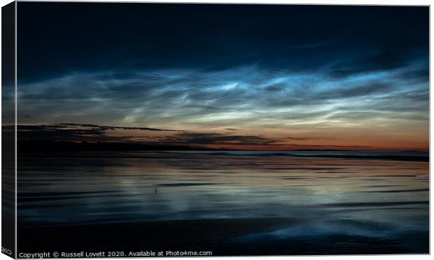 Northumberland noctilucent clouds Canvas Print by Russell Lovett