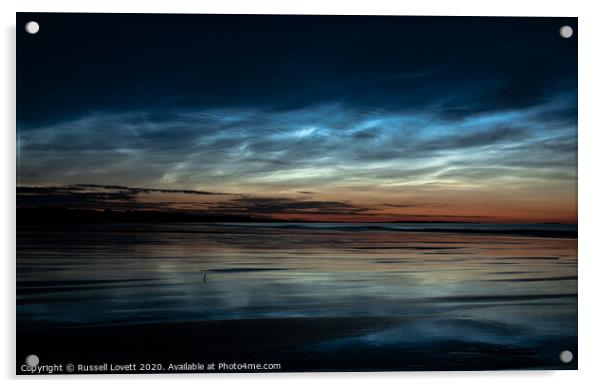 Northumberland noctilucent clouds Acrylic by Russell Lovett