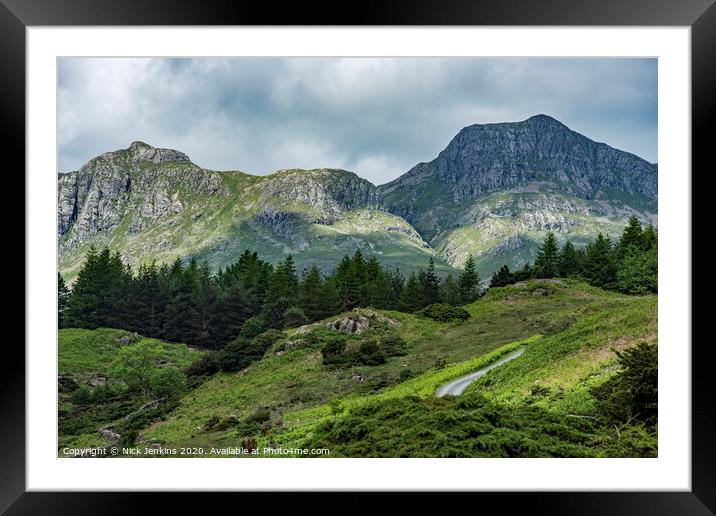 The Langdale Pikes Lake District National Park Framed Mounted Print by Nick Jenkins