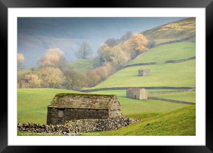 Swaledale Barns, Yorkshire Dales Framed Mounted Print by Heidi Stewart